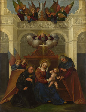 Imagen de la Sagrada Familia con San Nicolás de Tolentino